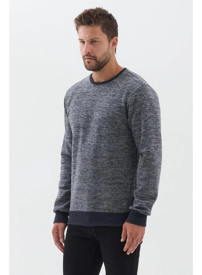 Mmetalic Men's Crew Neck Cotton Basic Regular Fit Sweatshirt.