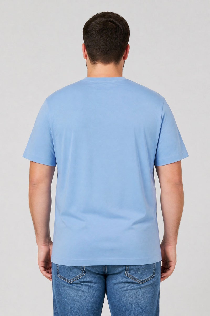 La Martina Men Crew Neck Short Sleeve Embroidered Logo T-Shirt, Light Blue - Image 3