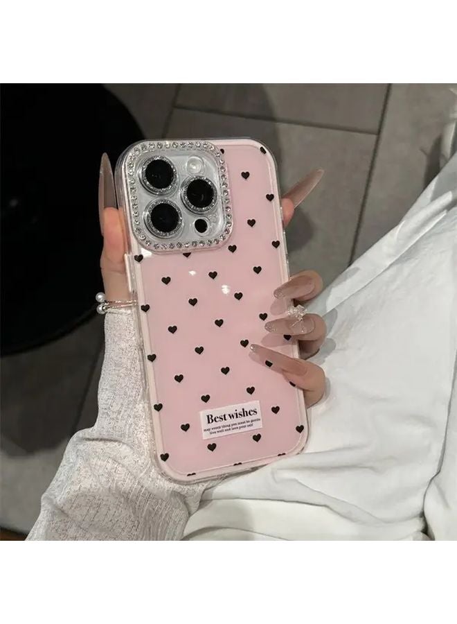 Yellow Jelly Phone Case with Dotted Heart Design for iPhone 14 Anti Scratch Protection - Image 4