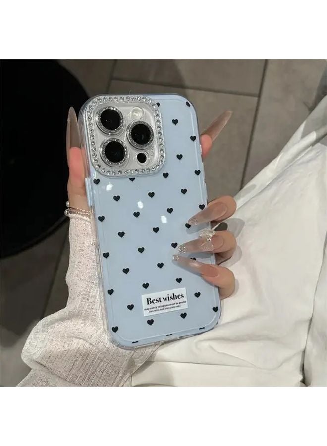 Yellow Jelly Phone Case with Dotted Heart Design for iPhone 14 Anti Scratch Protection - Image 2