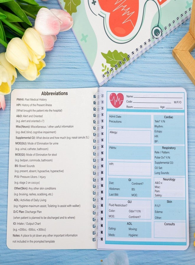 INKNOTE 2Pcs Nurse report sheet notebook Nurse essentials notebooks Nursing handoff report notebook for Organizing notes Giving report Nurse appreciation gifts Student clinical supplies 8.27 x 5.9inch - Image 2