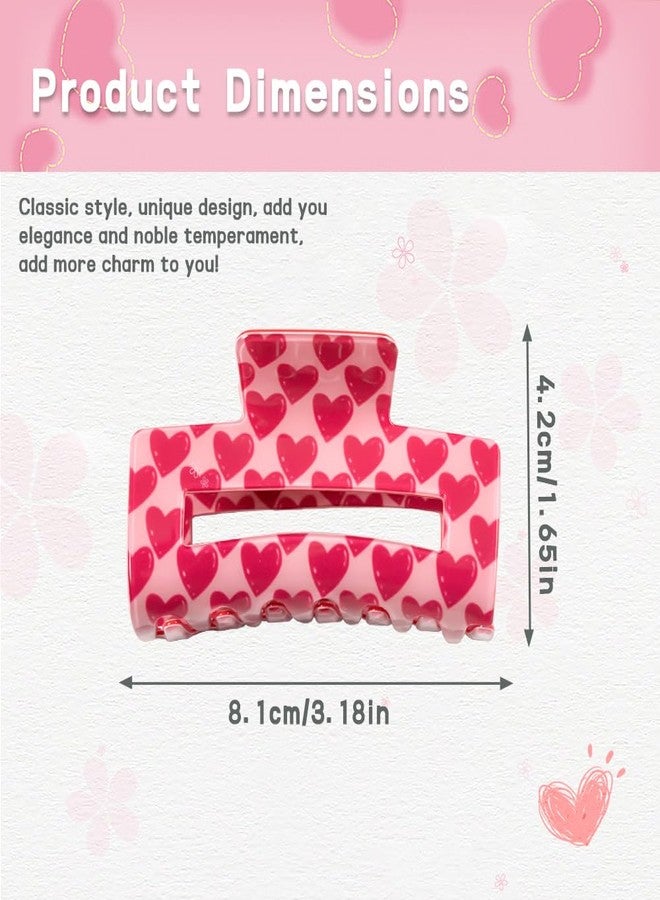 AIUPUOC Valentine's Day Heart Hair Clips for Women - Pink, 1 Count (Pack of 1) - Image 2