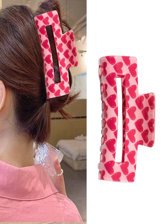 AIUPUOC Valentine's Day Heart Hair Clips for Women - Pink, 1 Count (Pack of 1) - Image 1