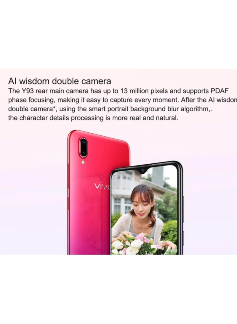 فيفو Y93 ثنائي الشريحة أحمر 6 جيجابايت رام 128 جيجابايت 4G LTE مع هدية مجانية حامل موبايل - Image 3