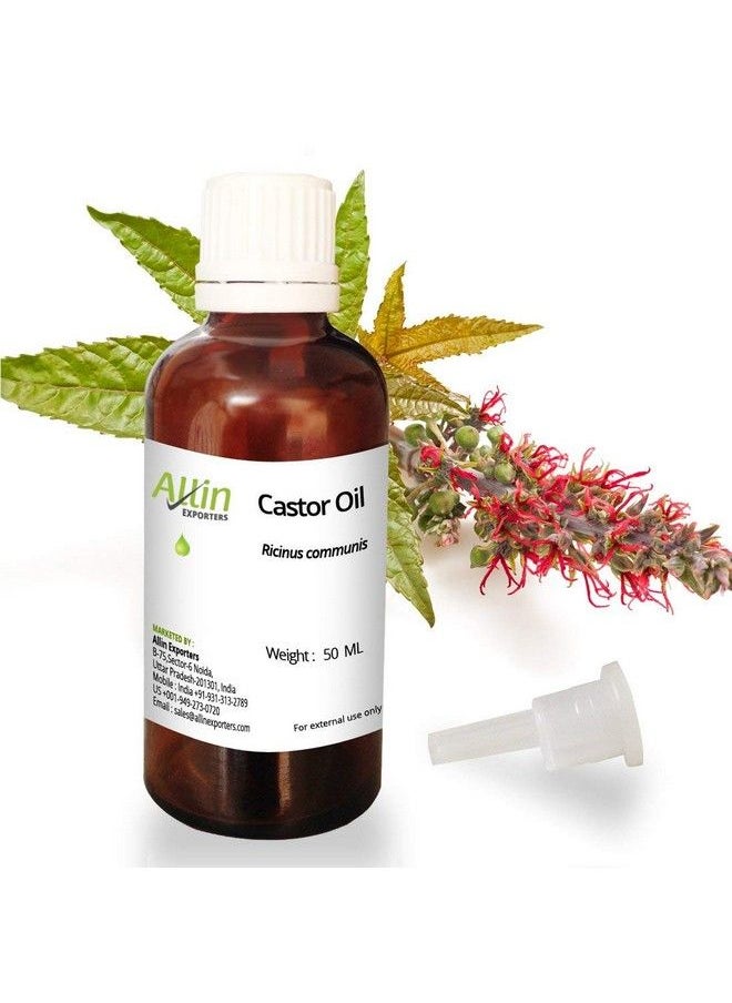 Allin Exporters Cold Pressed Pure & Natural Undiluted Castor Carrier Oil For Skincare & Hair Nourishment (50Ml)  - Image 1