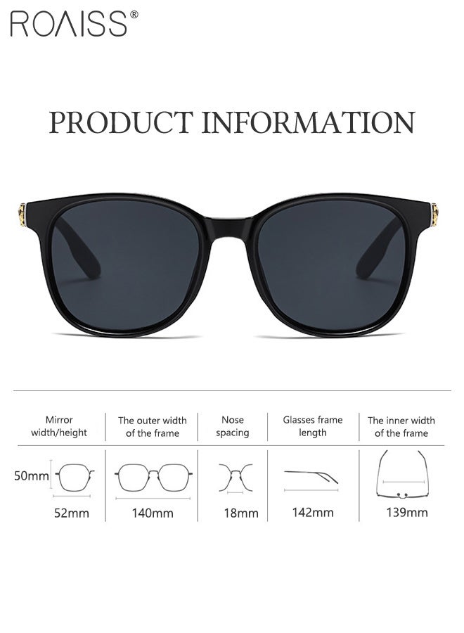 roaiss 2 Pcs Square Sunglasses for Men Women, UV400 Protection Sun Glasses, Fashion Decorative Eyewear for Outdoor Party Street Photography, Black - Image 4