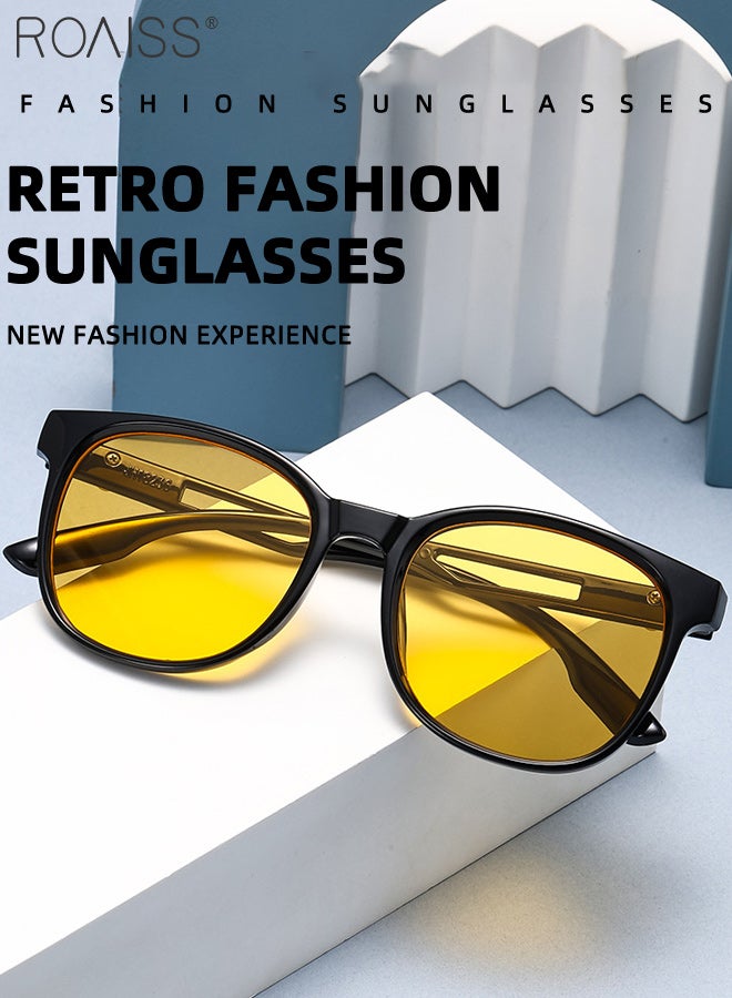 roaiss 2 Pcs Square Sunglasses for Men Women, UV400 Protection Sun Glasses, Fashion Decorative Eyewear for Outdoor Party Street Photography, Black - Image 2