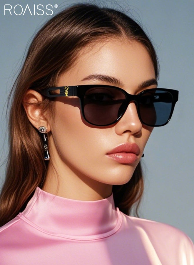 roaiss 2 Pcs Square Sunglasses for Men Women, UV400 Protection Sun Glasses, Fashion Decorative Eyewear for Outdoor Party Street Photography, Black - Image 3