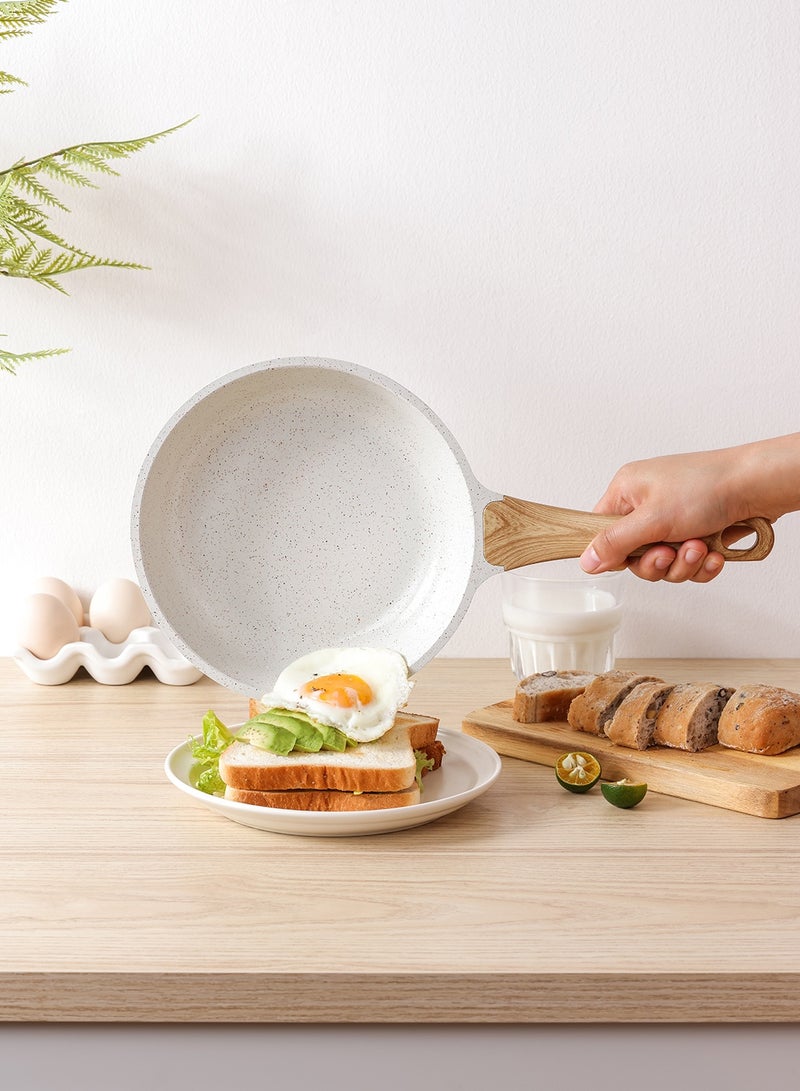 Sensarte Ceramic Cookware Sets, Pots And Pans Set Non Stick, 17-Piece Induction Cookware, Non Toxic Healthy Non Stick Kitchen Cooking Set, With Frying Pans Set, Pfas Ptfe Pfoa Pfos Free White - Image 3