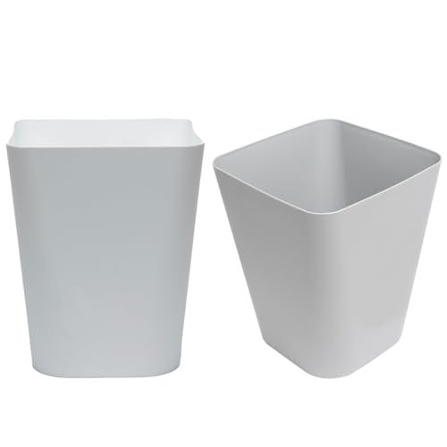 Gluman Open-Top Waste Bin for Home and Office | High Grade Plastic | Conveniently Small and Portable Size | Durable & Long-lasting (7 Litre Bin) (Grey (Pack of 2)) - Image 1