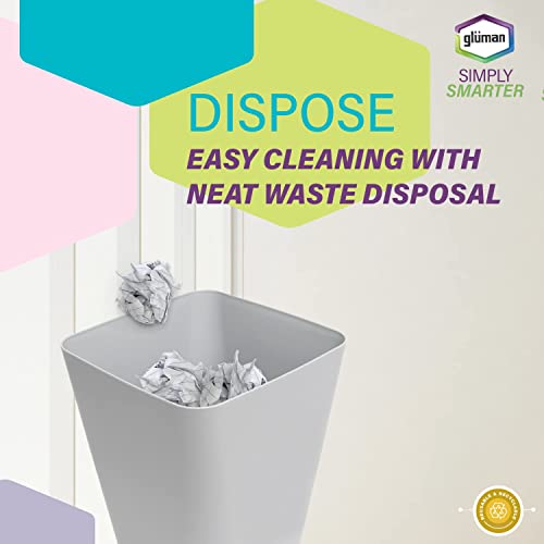 Gluman Open-Top Waste Bin for Home and Office | High Grade Plastic | Conveniently Small and Portable Size | Durable & Long-lasting (7 Litre Bin) (Grey (Pack of 2)) - Image 4