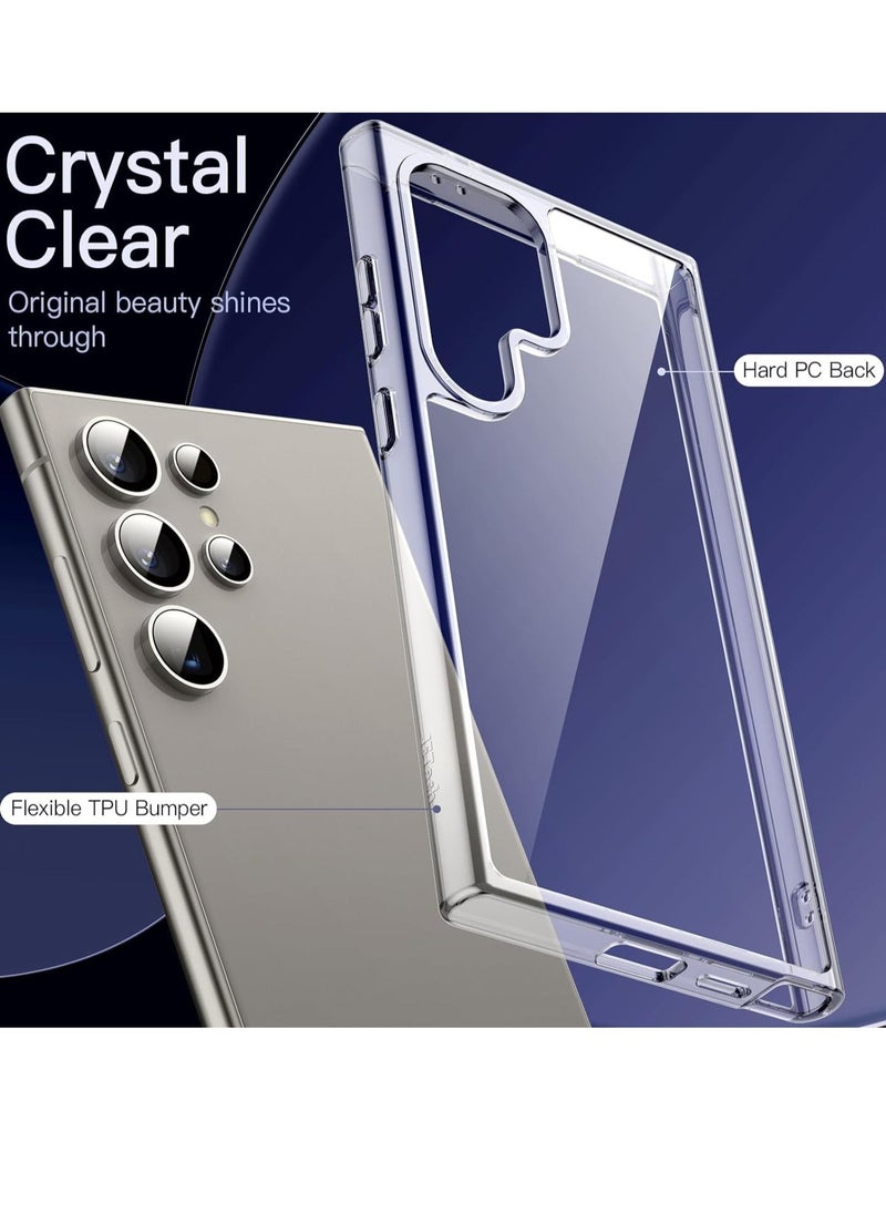 Raxoom Case for Samsung Galaxy S24 Ultra 5G, Non-Yellowing Shockproof Bumper Protective Phone Cover, Anti-Scratch Hard PC Back (Clear) - Image 2