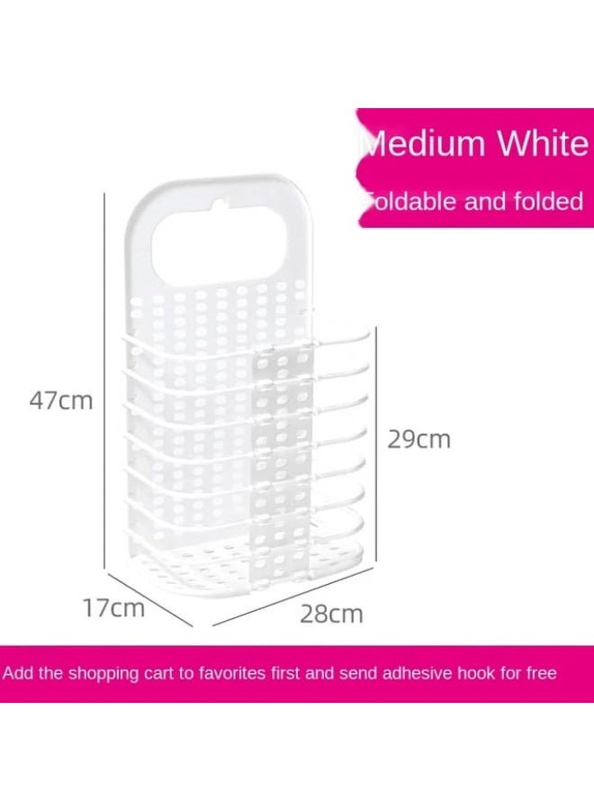 BAIG Large Foldable Laundry Basket Wall-Mounted Plastic Hollow Out Hamper Storage Basket Home Bathroom Dirty Clothes Toy Organizer - Image 2
