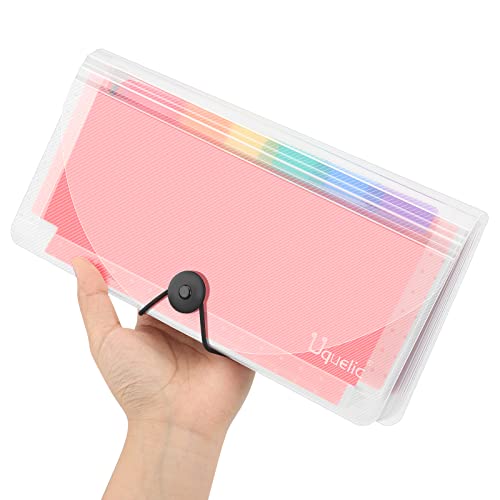Uquelic Stand Receipt Organizer Folder - 13 Pockets Expanding Accordion Coupon Organizer, Envelope Organizer, Rainbow Large Capacity Sticker Organizer, Small Envelope Organizer with Label, 10 x 5 inch - Image 3