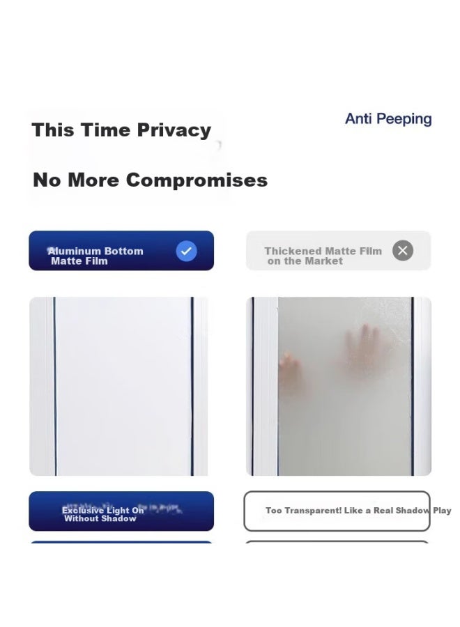 Zichen [aviation Aluminum Base No Shadow] Privacy Window Film, Bathroom Glass Film, Window Frosted Sticker - Image 1