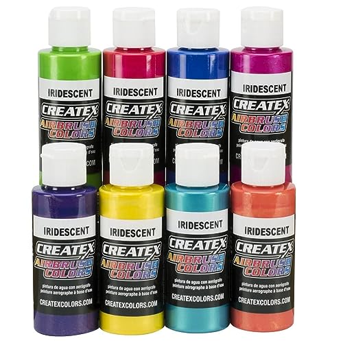 CREATE X Createx Iridescent 8 Airbrush Paint Colors Set 2 Oz Bottles - Image 1