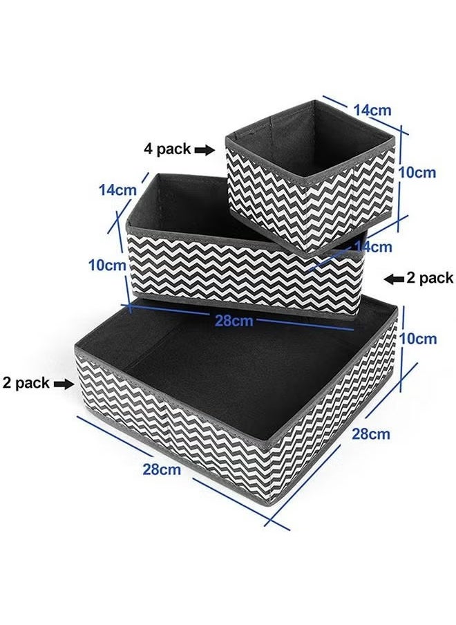 BOUND MOAT - 8- Piece Cloth Drawer Storage Underwear Organizer Dividers Boxes Foldable Cabinet Closet Organizers and Storage Boxes for Storing Clothes , Socks, Underwear, Ties - Image 1