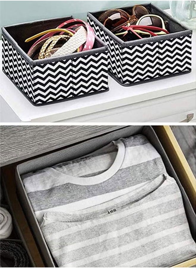 BOUND MOAT - 8- Piece Cloth Drawer Storage Underwear Organizer Dividers Boxes Foldable Cabinet Closet Organizers and Storage Boxes for Storing Clothes , Socks, Underwear, Ties - Image 1