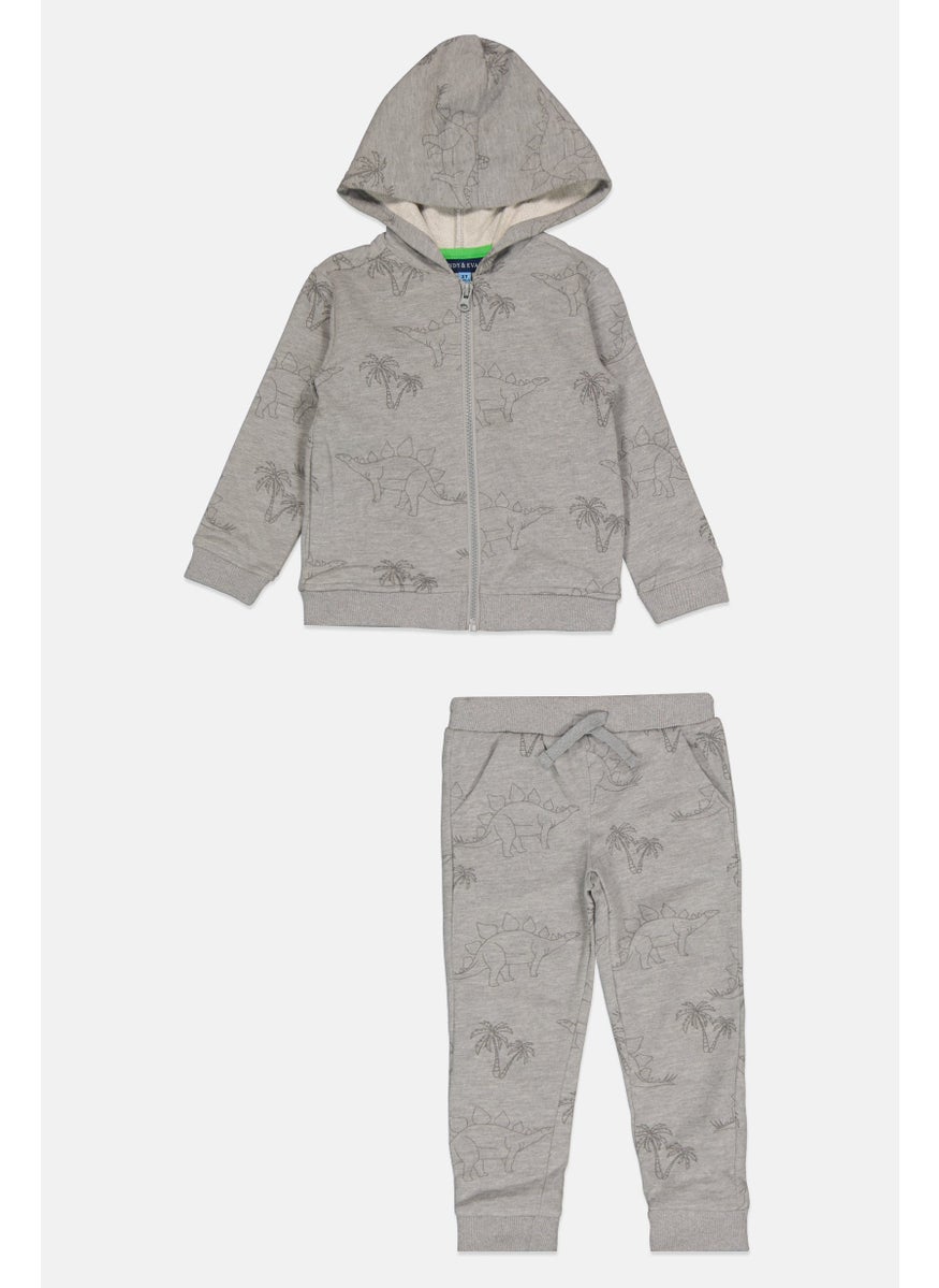 Andy & Evan Toddler 2 Pieces All Over Print Sweatshirt And Sweatpants Set, Grey  - Image 1