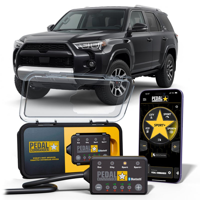 وحدة تحكم استجابة دواسة الوقود PEDAL COMMANDER متوافقة مع تويوتا 4Runner 2010-2024 توصيل وتشغيل 4 أوضاع تحكم عبر التطبيق ومضاد للسرقة ترقية الأداء على الطرق الوعرة والطرق المعبدة ملحقات 4Runner