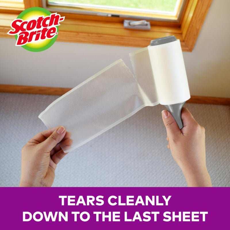 Scotch Brite Scotch-Brite Pet Hair Pickup Extra Sticky Lint Roller, Designed for Removing Fur + Fluff on Couches, Clothes, Dog and Cat Beds, & More, 4 Pack, 192 Easy-Tear Adhesive Sheets Total - Image 4
