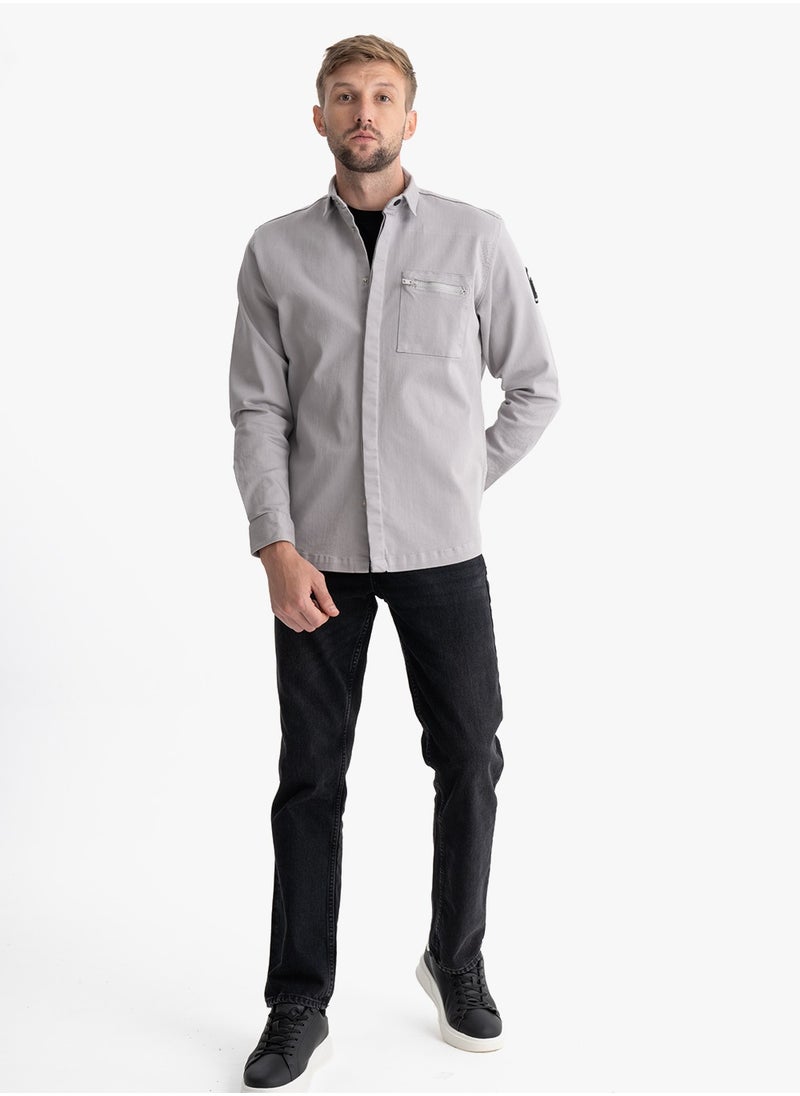clever - Jacket Gabardine Stylish Men's Silver - Image 1