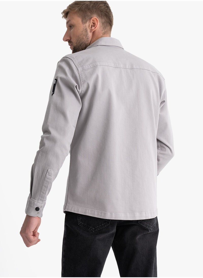 clever - Jacket Gabardine Stylish Men's Silver - Image 1