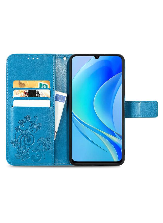 S-TOP Case For Huawei Enjoy 50 / nova Y70 Four-leaf Clasp Embossed Leather Phone Case - Image 3