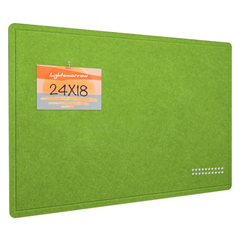Lightomorrow Bulletin Board 24 x 18 inches Felt Board Decorative Pin Board Cork Board Alternative for Wall Foldable Photo Board SelfAdhesive Vision Board with 20 Pushpins Foliage Green - Image 1