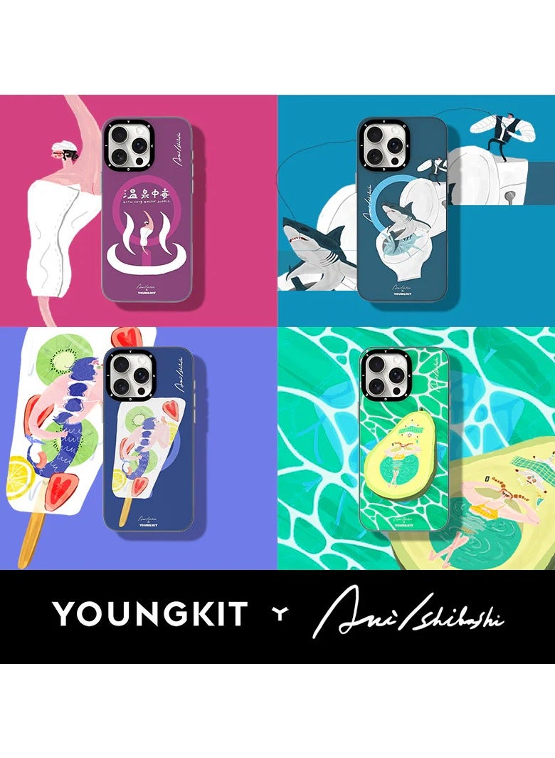 YOUNG KIT حافظة آكي إيشيباشي لأجواء الصيف ماجسيف آبل آيفون 15 برو ماكس 6.7 بوصة - أفوكادو أخضر - Image 5