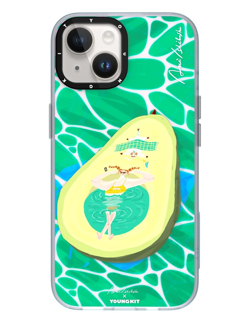 YOUNG KIT حافظة آكي إيشيباشي لأجواء الصيف ماجسيف آبل آيفون 15 برو ماكس 6.7 بوصة - أفوكادو أخضر - Image 2