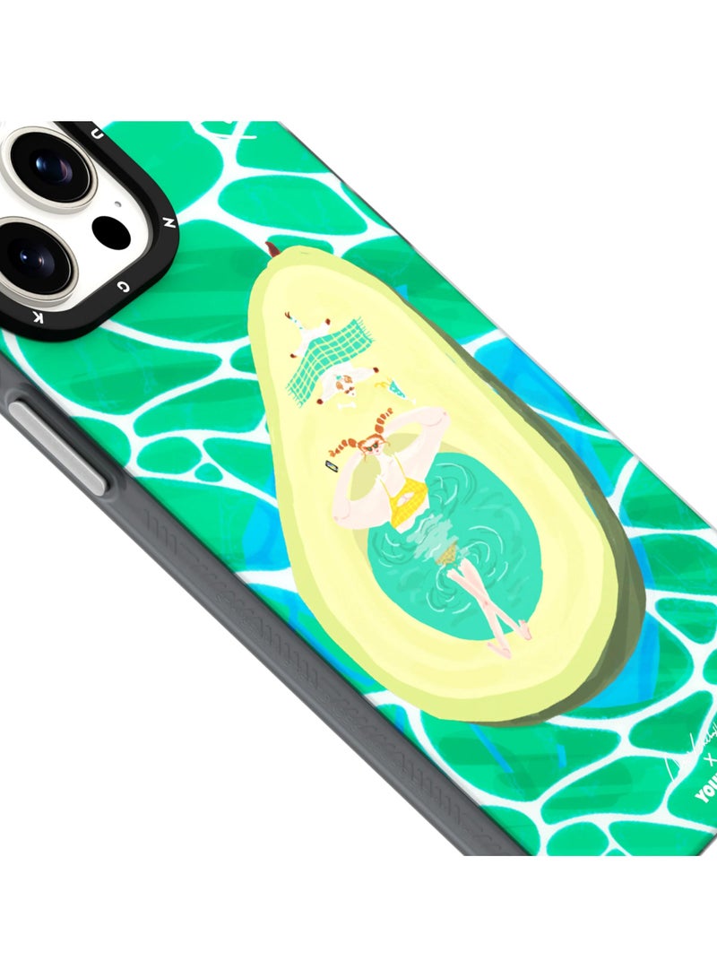 YOUNG KIT حافظة آكي إيشيباشي لأجواء الصيف ماجسيف آبل آيفون 15 برو ماكس 6.7 بوصة - أفوكادو أخضر - Image 4