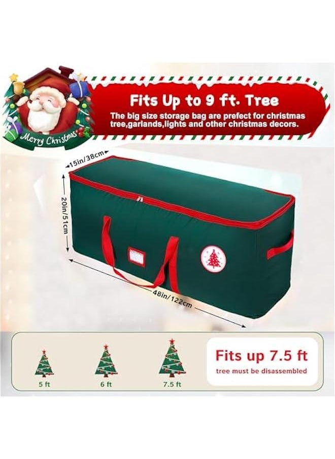 Generic Large Christmas Tree Storage Bag, Fits Up to 7.5 ft Artificial Disassembled Trees with Durable Handles, Sleek Dual Zipper & Tag Card, Waterproof Tear-proof Holiday Xmas Bags Box for Years Use  - Image 2