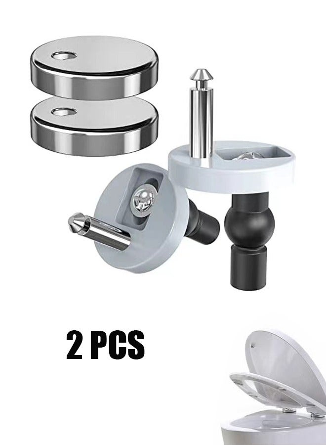 Upgraded 2 Full set Toilet Seat Hinge Fixings Top Fix Nuts Screws Quick Release Hinges Fittings Rubber Back To Wall For Toilet Seat Hinges Replacement - Image 1