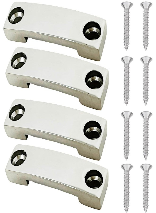 Pmsanzay (4 Pack) 316 Stainless Steel Bimini Top Strap Pad Eye Footman's Loop SS 316 Heavy Duty for Boat,Kayak,Camper,Truck Tie Downs,etc - Accommodating 1 inch (25MM) Wide Strap Through. - Image 1