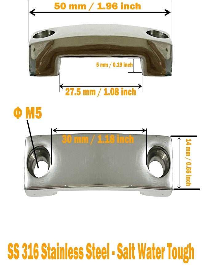 Pmsanzay (4 Pack) 316 Stainless Steel Bimini Top Strap Pad Eye Footman's Loop SS 316 Heavy Duty for Boat,Kayak,Camper,Truck Tie Downs,etc - Accommodating 1 inch (25MM) Wide Strap Through. - Image 2