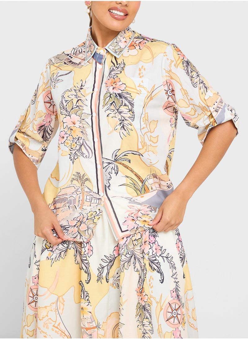 ELLA Print Shirt & Skirt Set  - Image 3