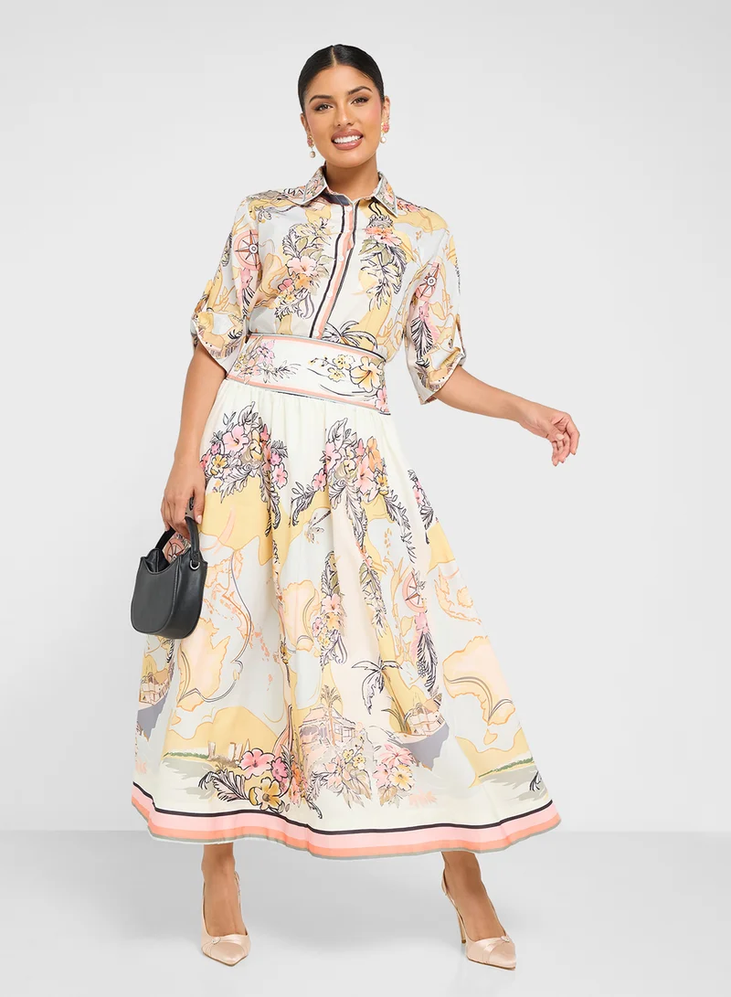 ELLA Print Shirt & Skirt Set