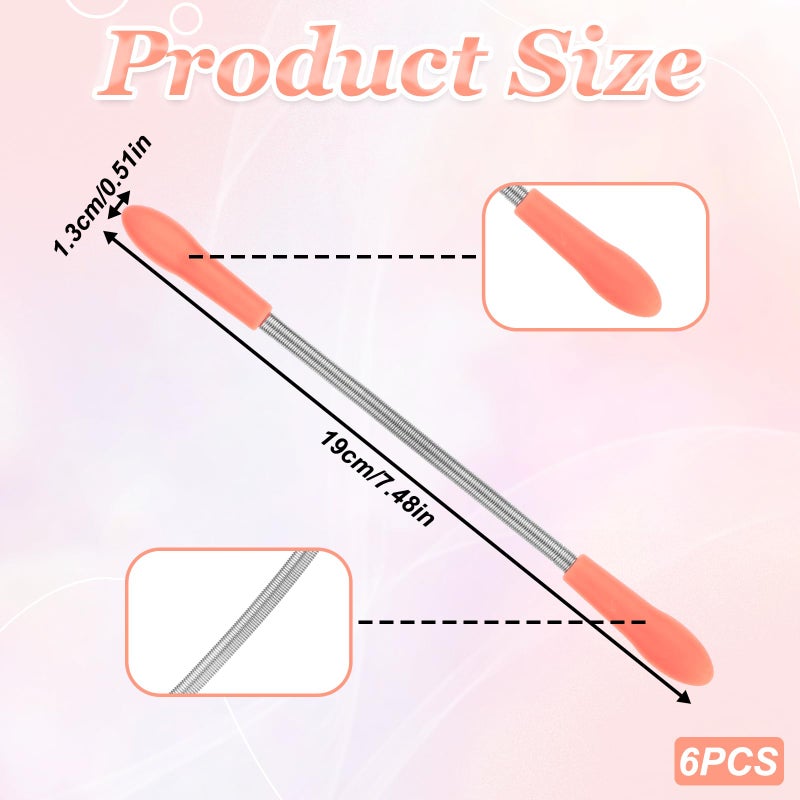 Molain 6 Pieces Facial Hair Remover Spring Eyebrow Face Epilator Coil Portable Hair Remover Spring Threading Tool Hair Remover Spring Epilator for Women Chin Cheek Mustache Upper Lip - Image 2
