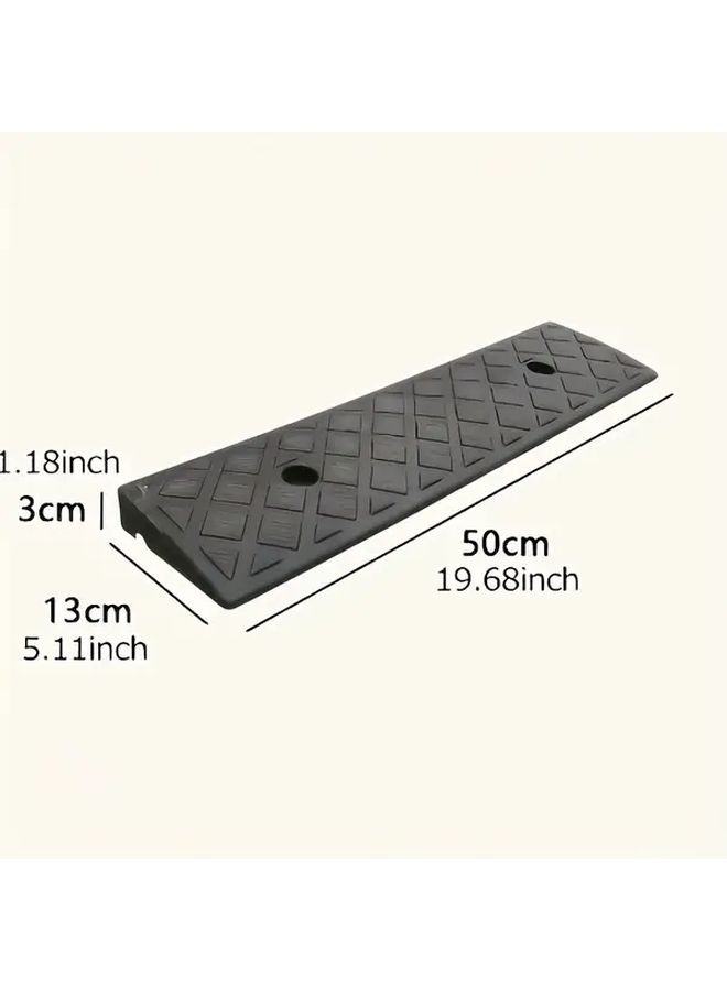 2 Pcs Heavy Duty Plastic Curb Ramps Non Slip Surface Rounded Edges All Terrain Sturdy A Frame Design For Cars Wheelchairs Equipment Portable Driveway Sidewalk Garage Dock Ramps Durable Easy To Store Indoor Outdoor Use Multifunctional Vehicles Bicycles Safety Textured Traction Surface Loading Docks Robust Construction Cut Out Holes Convenient Handling - Image 3