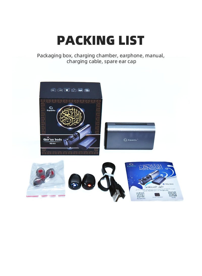 Equantu New Design SQ803 Muslim Gift Quran Surah Learning Earphone Bluetooth Function Earphone Quran Speaker - Image 1