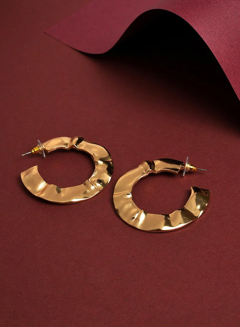 SOHI Contemporary Half Artificial Hoop Earring Jewellery