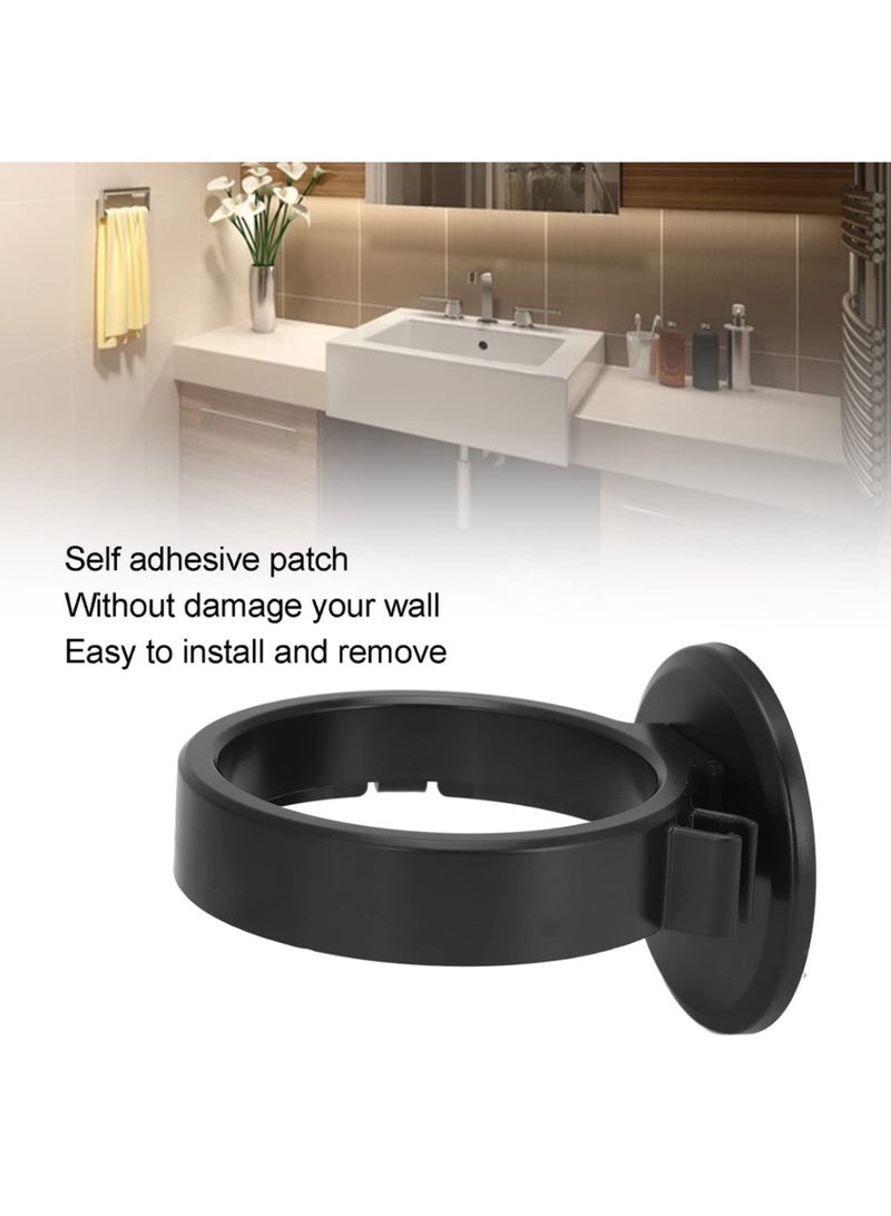 Abania Hair Dryer Holder Rack, Self Adhesive Space Saving Hair Dryer Storage Organizer for Bathroom, Special Structure Design with Plug Storage,Black - Image 3