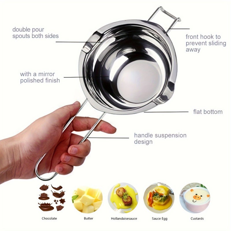 Stainless Steel Chocolate Melting Pot Butter Cheese Wax Warmer Baking Kitchen Tool - Image 4