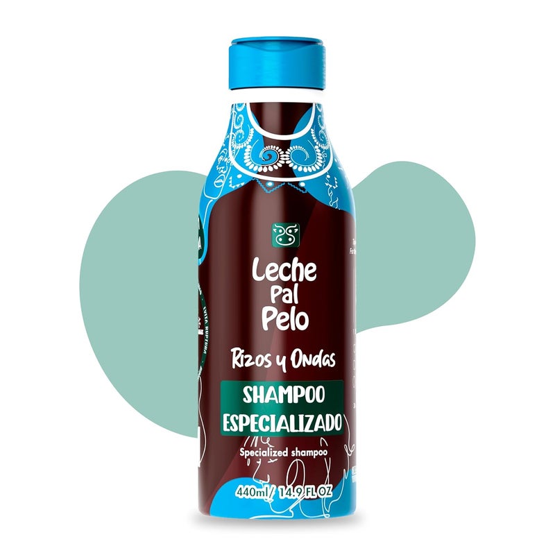 Leche Pal Pelo Leche Pal Pelo Rizos & Afro Specialized Shampoo for Dry and Damaged Hair. Shampoo for Curly Hair. Shampoo para Cabello Seco y Maltratado. Parabens & Salt Free. 14.9 oz. 