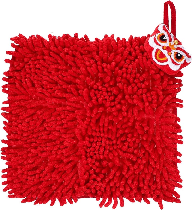 WOONEKY Chenille Hand Towel Hanging Quick Dry Bathroom Kitchen Hand Towel Water Absorbent with Loop for Home Use - Image 1