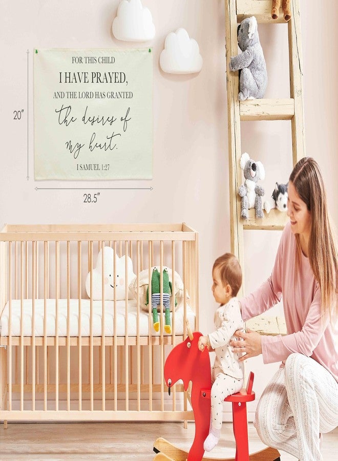 FYSIA Nursery Wall Decor-Rectangular Canvas Banner Flag Poster Wall Decoration for Baby Kids Girl Boy,Nursery Bedroom Playroom Babyroom Decor-Baby Shower Christmas Gift-This Child I Have Prayed-28.5"L×20"W - Image 5