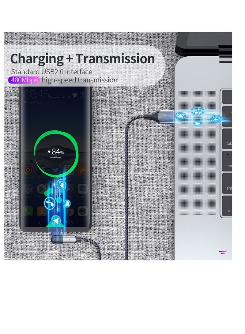 Excefore USB Type-C Charger Cord, 1.2m 180 Degree Rotating Head USB Type-C Nylon Charging and Data Transfer Cord Cable, for Samsung/LG/Moto/LG Phones, for PS5/Xbox X/S Controller/Switch Pro Controller - Image 4