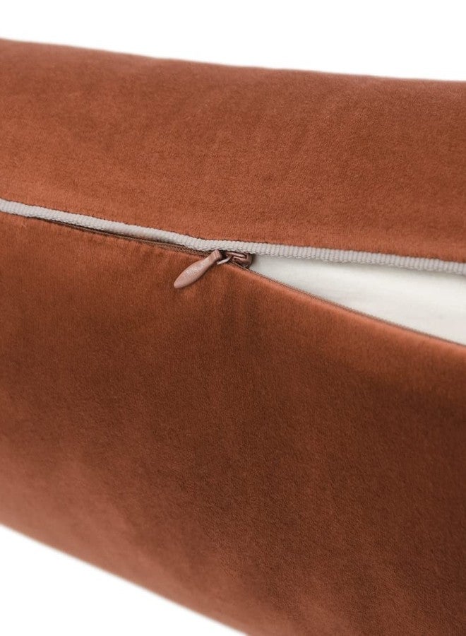 KINGROSE Solid Velvet Decorative Throw Pillowcase Luxury Soft Cushion Cover for Sofa Couch Office Bed Living Room 14 x 24 Inches Copper - Image 3