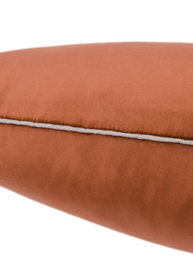 KINGROSE Solid Velvet Decorative Throw Pillowcase Luxury Soft Cushion Cover for Sofa Couch Office Bed Living Room 14 x 24 Inches Copper - Image 2